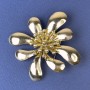 Broszka-wisiorek Kwiat 60 mm ± złocisty metal
