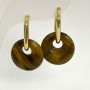 Kolczyki z tygrysiego oka, w formie pączka, średnica 18 mm