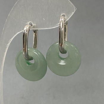 Kolczyki z nefrytu w kształcie obrączek, średnica ok. 18 mm, długość 31 mm ±