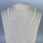 Naszyjnik z górskiego kryształu, fasetowany sześcian 4,5×4,5 mm, długość około 50 cm, z zapięciem
