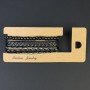 Bransoletka potrójna z ekoskóry, regulowana, długość 18-24 cm, koraliki o średnicy około 6 mm