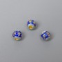 Koralik cloisonné niebiesko-błękitny z emalią 6×5 mm
