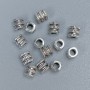 Koralik-wstawka kolor metalu srebro, średnica 5×5 mm ± otwór, średnica 3 mm ± opakowanie 40 szt.