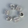 Koralik-wstawka do biżuterii, kolor metalu: srebro, średnica 8×8 mm, otwór ok. 4,8 mm, pakowanie 10 szt.