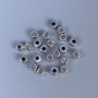 Koralik-wkładka, kolor metalu srebrny, średnica 3×3 mm ± otwór, średnica 1 mm ± opakowanie 20 g (~150 szt.)