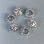 Galanteria jubilerska: wkładka-koralik w kolorze srebra, średnica 10×8 mm ± otwór, średnica 6 mm ± opakowanie 20 g (~10 szt.)