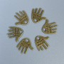 Zawieszka w formie dłoni, brązowy kolor metalu, rękodzieło, wymiary 12×11×1 mm ± otwór, średnica 1,5 mm ± opakowanie 20 g (~50 szt.)