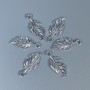Zawieszka do biżuterii „Liść”, kolor metalu srebrny, wymiary 23×10×1 mm ± otwór, średnica 2 mm ± opakowanie 20 g (~26 szt.)