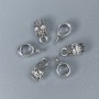 Zawieszka bail w kolorze srebra, wymiary 11×5×6 mm ±, średnice otworów 4,5 mm i 2 mm ±, opakowanie 20 szt.