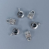 Zawieszka typu bail, kolor metalu: srebro, rozmiary 10×5×6 mm, otwory 4 mm i 2 mm, opakowanie 20 g (~27 szt.)