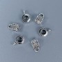 Zawieszka typu bail, kolor metalu: srebro, rozmiary 10×5×6 mm, otwory 4 mm i 2 mm, opakowanie 20 g (~27 szt.)