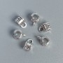 Zawieszka bail w kolorze srebra, rozmiar 8×5×6 mm ±, otwory: 3 mm i 2 mm ±, opakowanie 20 g (~54 szt.)