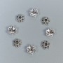 Czapeczki do koralików w kolorze srebra, średnica zewnętrzna 6 × 0,8 mm, otwór 1,5 mm, opakowanie 20 g (~195 szt.)