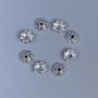 Furnitura czapeczek do koralików, kolor srebrny, średnica zewnętrzna 6 × 0,8 mm, otwór około 1 mm, opakowanie 20 g (~160 szt.)