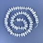 Koraliki agatu błękitnego w kształcie galetów z drobnymi koralikami, 8-10×4 mm, na nitce, długość 39 cm+