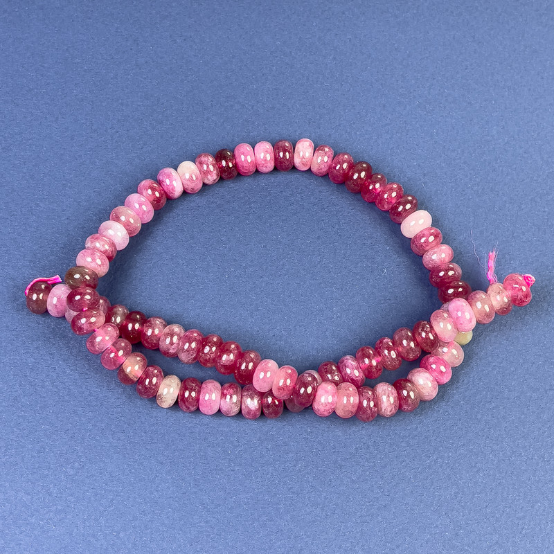 Koraliki turmalin rondel 8×5 mm +/- na nici, długość 38 cm