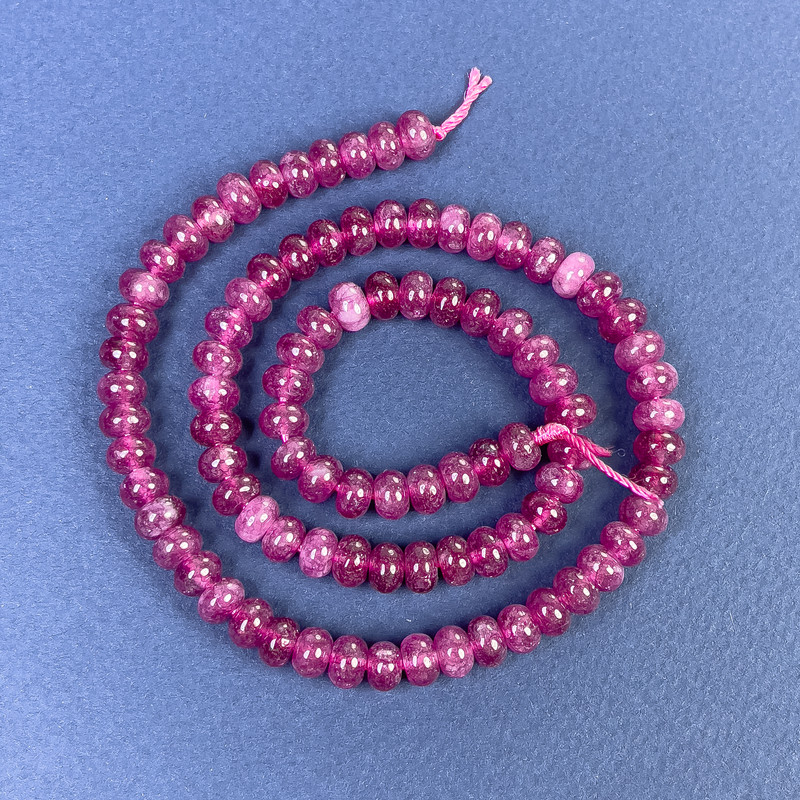 Koraliki turmalinu w kształcie rondeli 6x4 mm na nici, długość 38 cm+