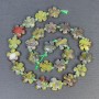 Koraliki jaspisu heliotropowego z naturalnego kamienia, kształt kwiatu, wymiary 15×6 mm, otwór ok. 1 mm, koraliki o średnicy 3 mm, długość 41 cm