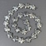 Koraliki labradorytu z naturalnego kamienia w kształcie kwiatu, średnica 15×6 mm ±, otwór 1 mm ±, koraliki 3 mm, długość 41 cm+