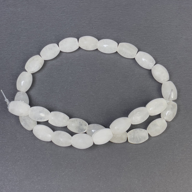 Koraliki z górskiego kryształu, naturalny kamień, w kształcie baryłki, średnica 10×14 mm ±, otwór 1 mm ±, długość 38 cm ±