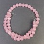 Koraliki «Kocie oko» różowe, syntetyczne kamienie, gładkie kulki, średnica 8 mm ±, otwór 1 mm ±, długość 38 cm ±
