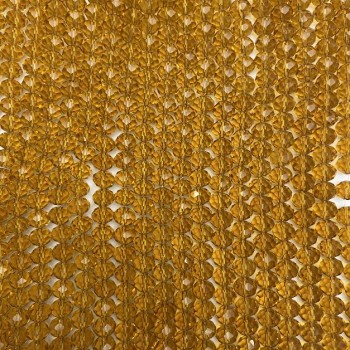 Koraliki czeskie kryształy na żyłce, bursztynowe, przejrzyste, rondelki, średnica 8×6 mm, długość 40–41 cm +