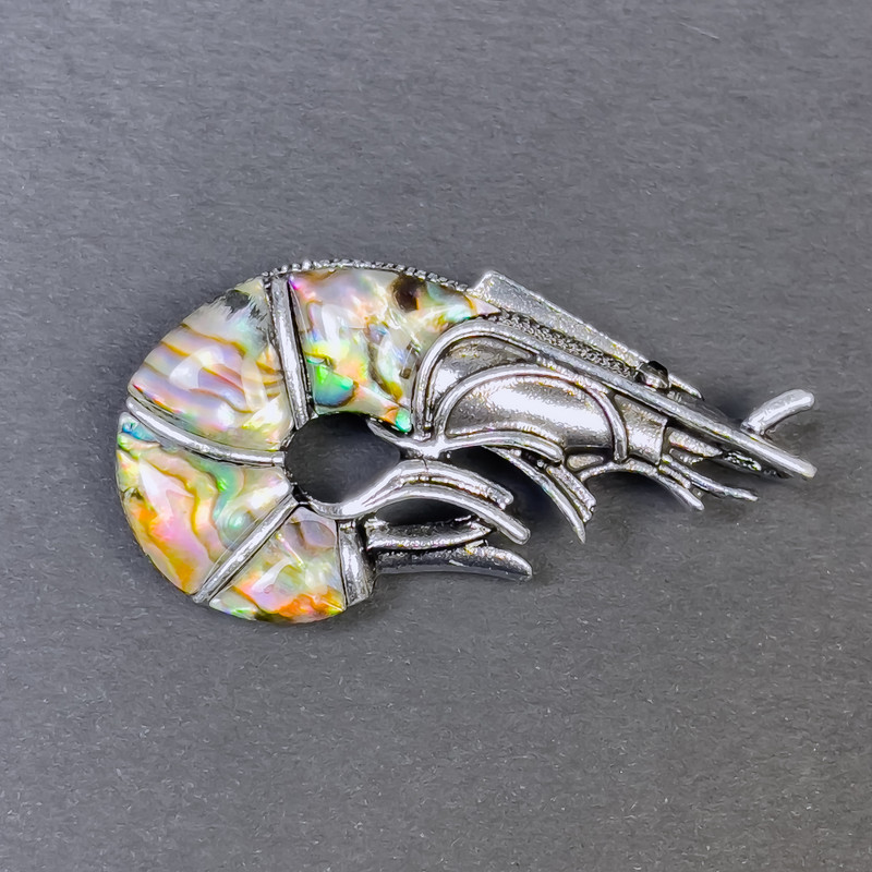 Broszka-wisiorek „Haliozyt Rak”, srebrzysty kolor, metal srebrny, 52×27 mm+