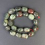 Koraliki z jaspisu unakitu galetowane 19x14 mm ± na nitce, długość 38 cm+
