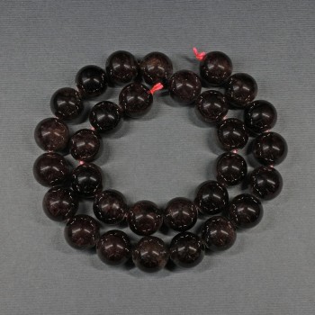 Koraliki granatowe gładka kulka 12-13, 5 mm+- na sznurku, długość 39 cm+