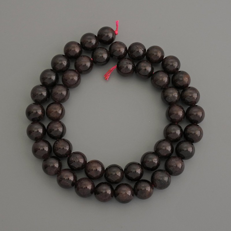 Koraliki z granatu gładkie kuleczki 8,5 mm na nici