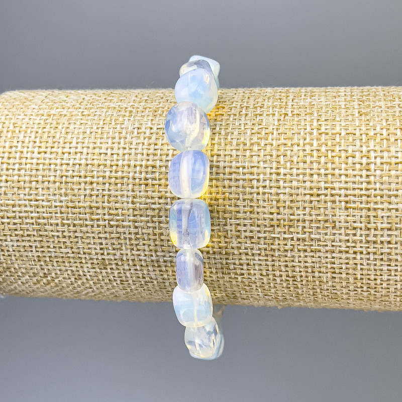 Bransoletka z kamieniem księżycowym fasetowanym, średnica 11×8 mm, długość 18 cm, elastyczna