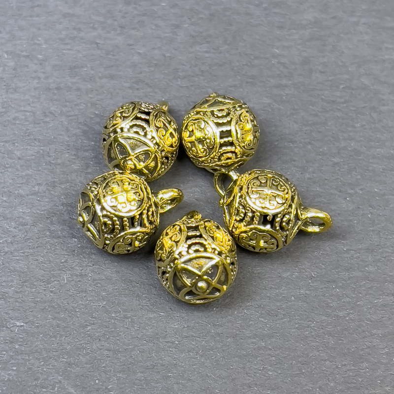 Zawieszka do biżuterii kolor złoty, wymiary 9,5×12 mm, opakowanie 5 szt.