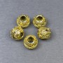 Furnitura koralikowa – wstawka w kolorze złotym, średnica 9×11 mm, otwór 5 mm, opakowanie 5 szt.
