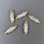 Koralik-wstawka do biżuterii, kolor metalu srebrzysto-złoty, wymiar 19,5×6 mm, otwór 2 mm, cena za 1 sztukę