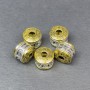 Koralik-wstawka o kolorze metalu srebrzysto-złotym, średnica 12×10 mm, otwór około 4 mm, cena za 1 sztukę