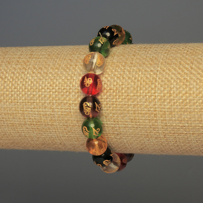 Bransoletka ze szkła – gładkie kulki, średnica około 10 mm, długość około 18 cm, elastyczna