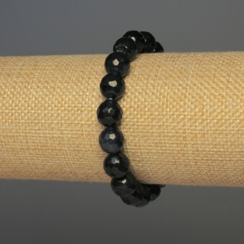 Bransoletka z apatytu, fasetowane kulki, średnica 10 mm, długość 18 cm, elastyczna