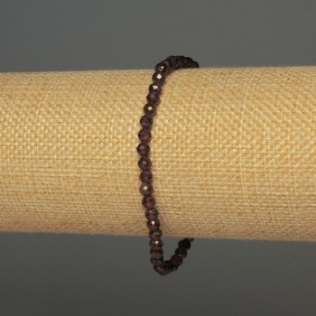 Bransoletka granat fasetowana kulka, średnica 4 mm ±, długość 18 mm ± elastyczna
