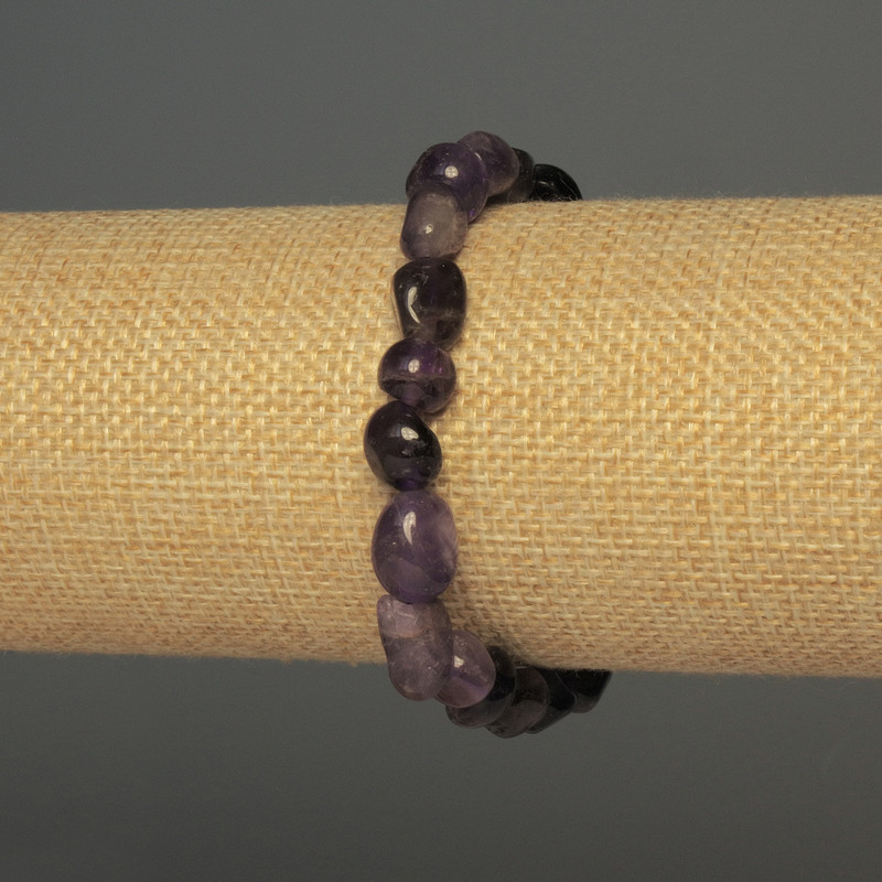 Bransoletka z ametystu fasetowanego, średnica 8×8 mm, długość 18 cm, elastyczna