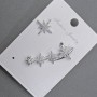 Kolczyki sztyfty z kafem na ucho, srebrzysty metal, 13×37 mm ± bia��e kryształy