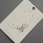 Kolczyk kafowy «Kokarda» srebrzysty metal 17x30 mm ± białe cyrkonie