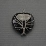 Wisiorek Serce z agatu w srebrnym opleceniu, średnica 30×30 mm ±, długość 37 mm ±