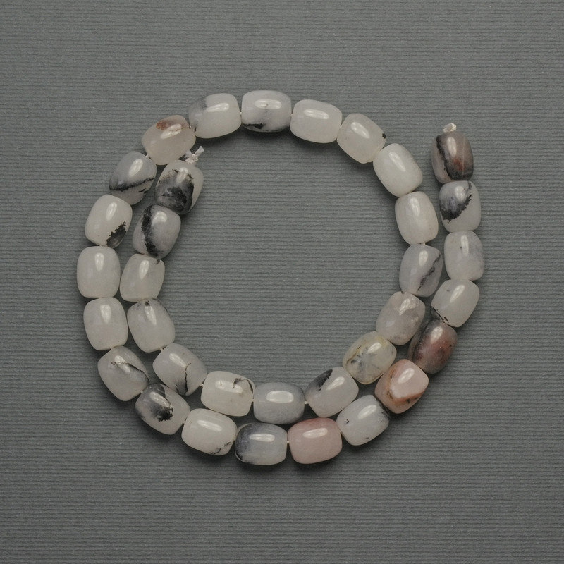 Koraliki agat baryłkowe, średnica około 10×8 mm, na nitce, długość 38 cm+