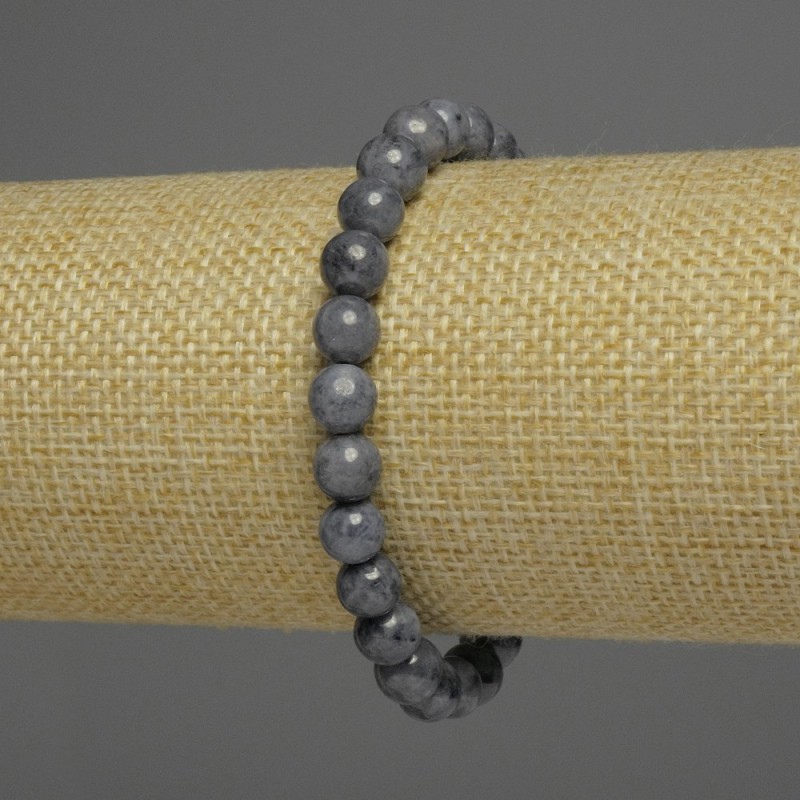 Bransoletka z szafiru – gładkie kulki, średnica 5–6 mm, różne rozmiary, długość 18 cm, elastyczna