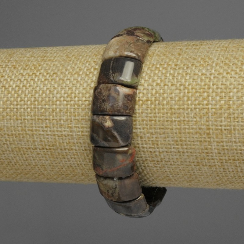 Bransoletka z naturalnego kamienia – jaspis oceaniczny, ogniwo 15×10 mm, długość 18 cm, elastyczna