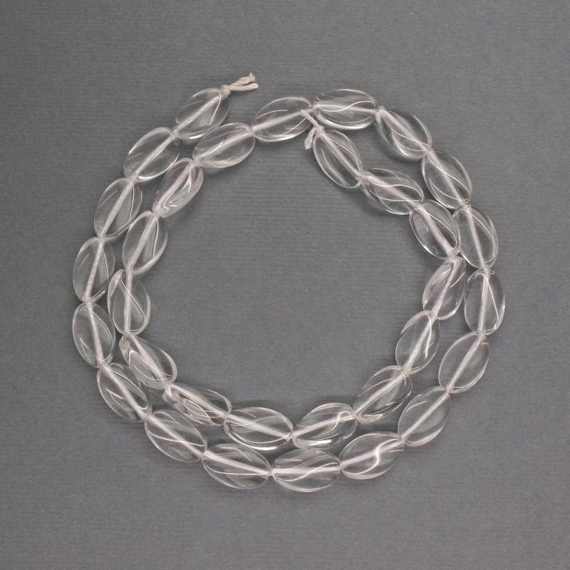 Koraliki z naturalnego kamienia – Górski kryształ, wygięty owal, 8×12 mm, długość 40 cm +/-