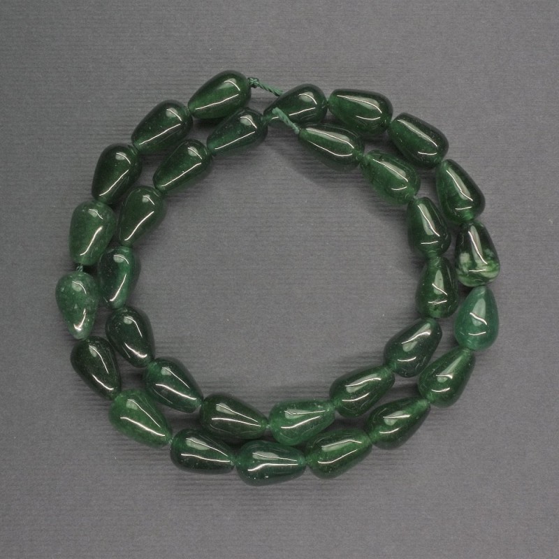 Koraliki z chryzoprazem w kształcie kropli, średnica 8×12 mm ±, długość 37 cm ±