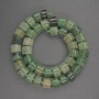 Koraliki z naturalnego kamienia, awenturyt zielony cylindryczny, średnica 11×6 mm ±, koraliki o średnicy 3 mm ±, długość 40 cm