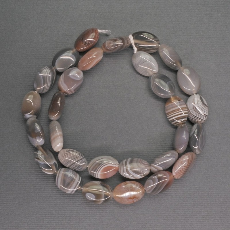 Koraliki agatowe z naturalnego agatu, owalne, średnica 10×14 mm, długość 41 cm +/-
