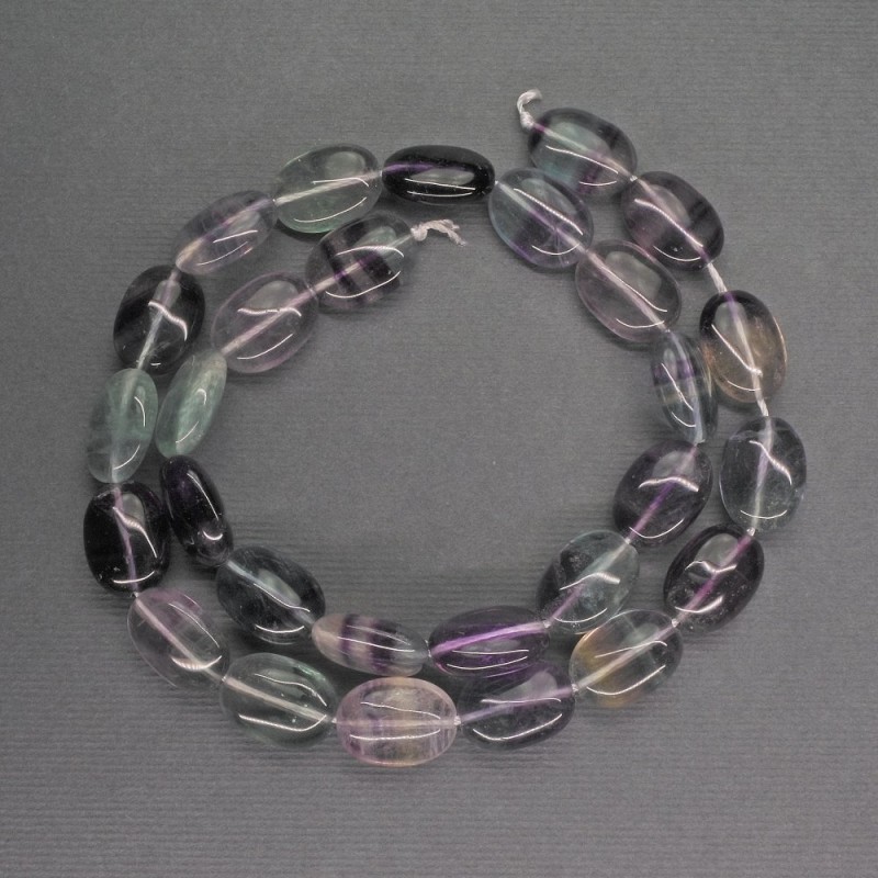 Koraliki z naturalnego fluorytu, owalne, średnica 10×14×6 mm, długość 40 cm